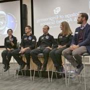 Panel of Polaris crew members and CU Boulder researchers talk at a campus event